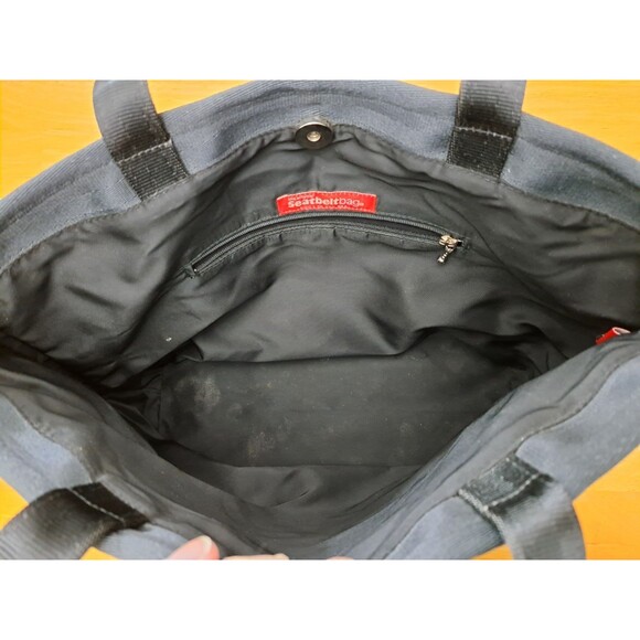 Harveys The Original Seatbelt Bag Purse Tote Satchel Black Double Straps - Picture 9 of 14
